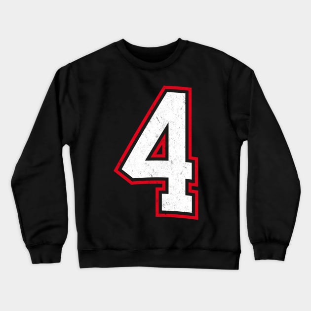 Number Four 4 Crewneck Sweatshirt by cowyark rubbark